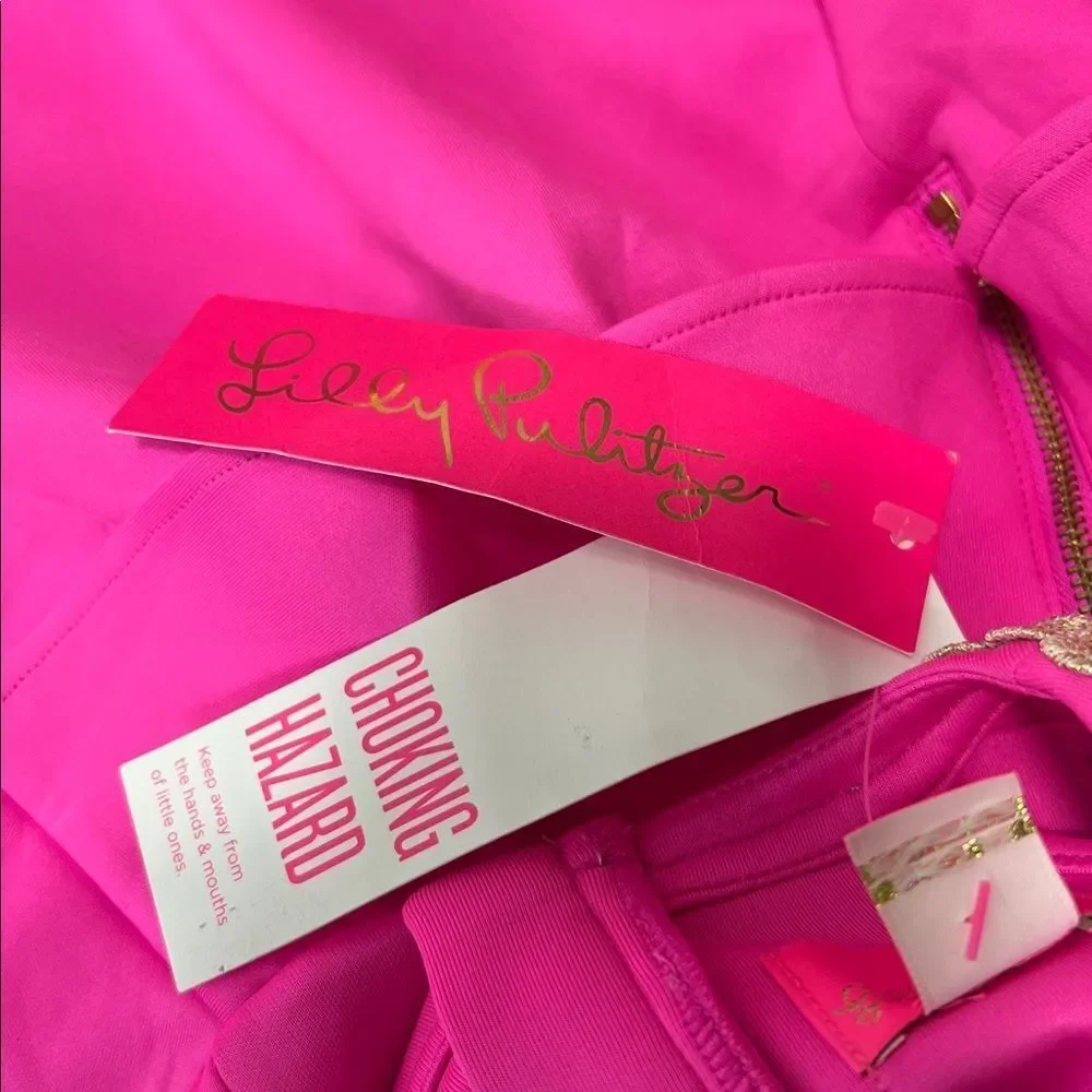 Lilly Pulitzer Vibrant Pink Caesara peplum dress size 4 - 5 NWT